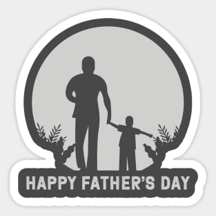 Father's Day Silhouette Tee - Distressed "Happy Father's Day" Shirt, Perfect Gift for Dad on His Special Day Sticker